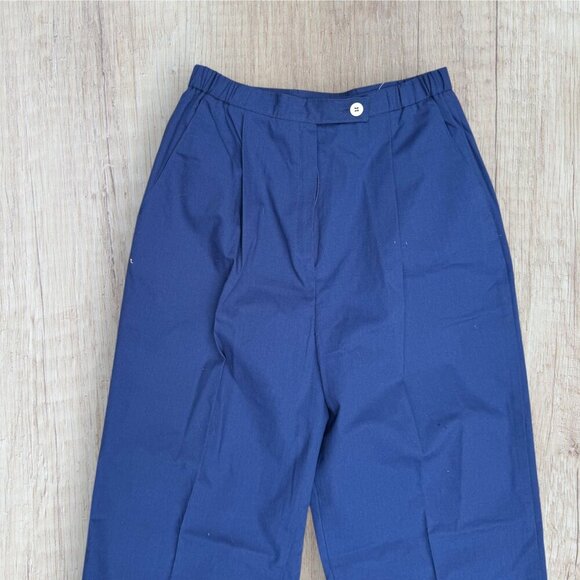 WILLIAM ROYCE Vintage NWT Blue High Rise Waist Navy Blue Pleated Pants USA Made - Picture 2 of 9